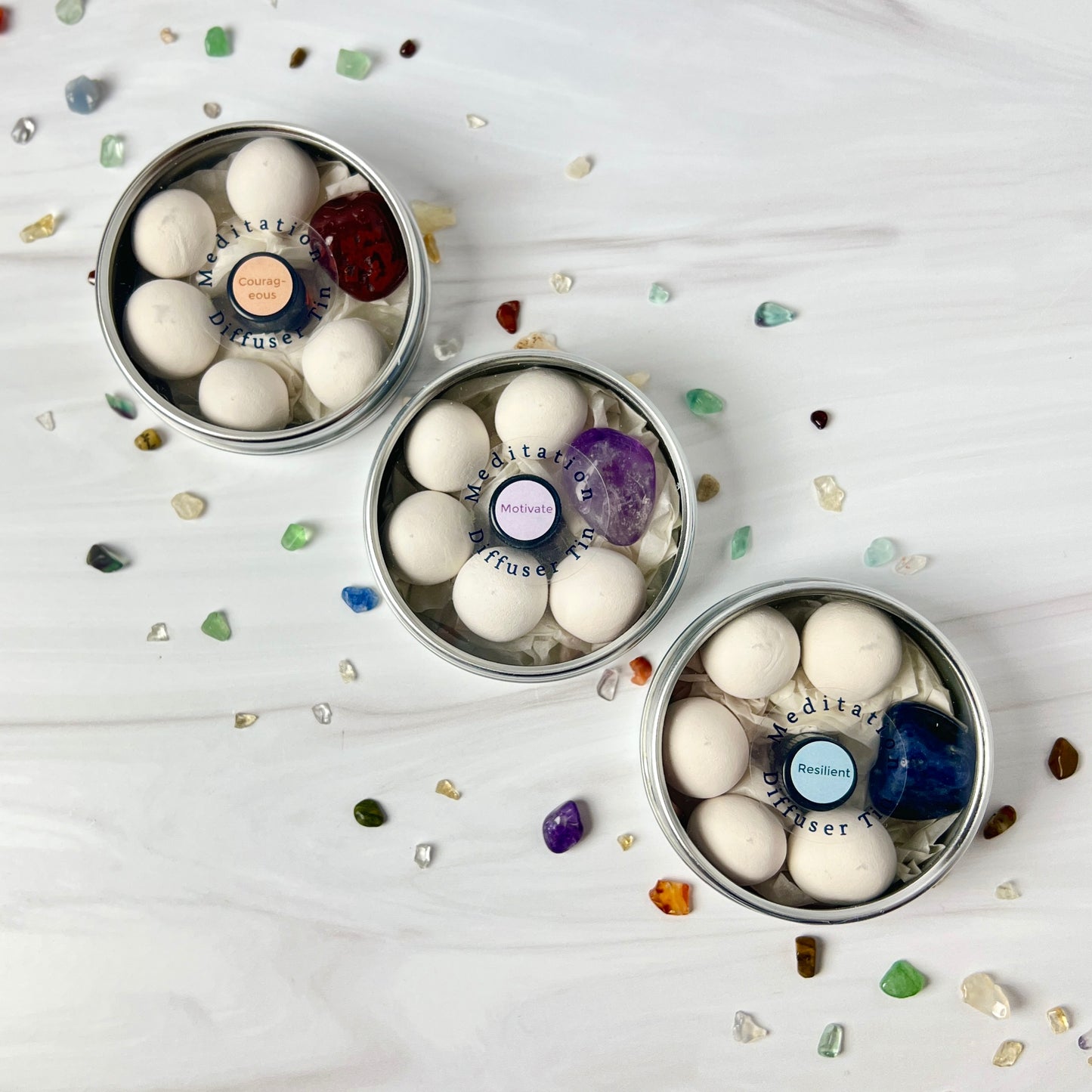 Crystal Essential Oil Diffuser Tin