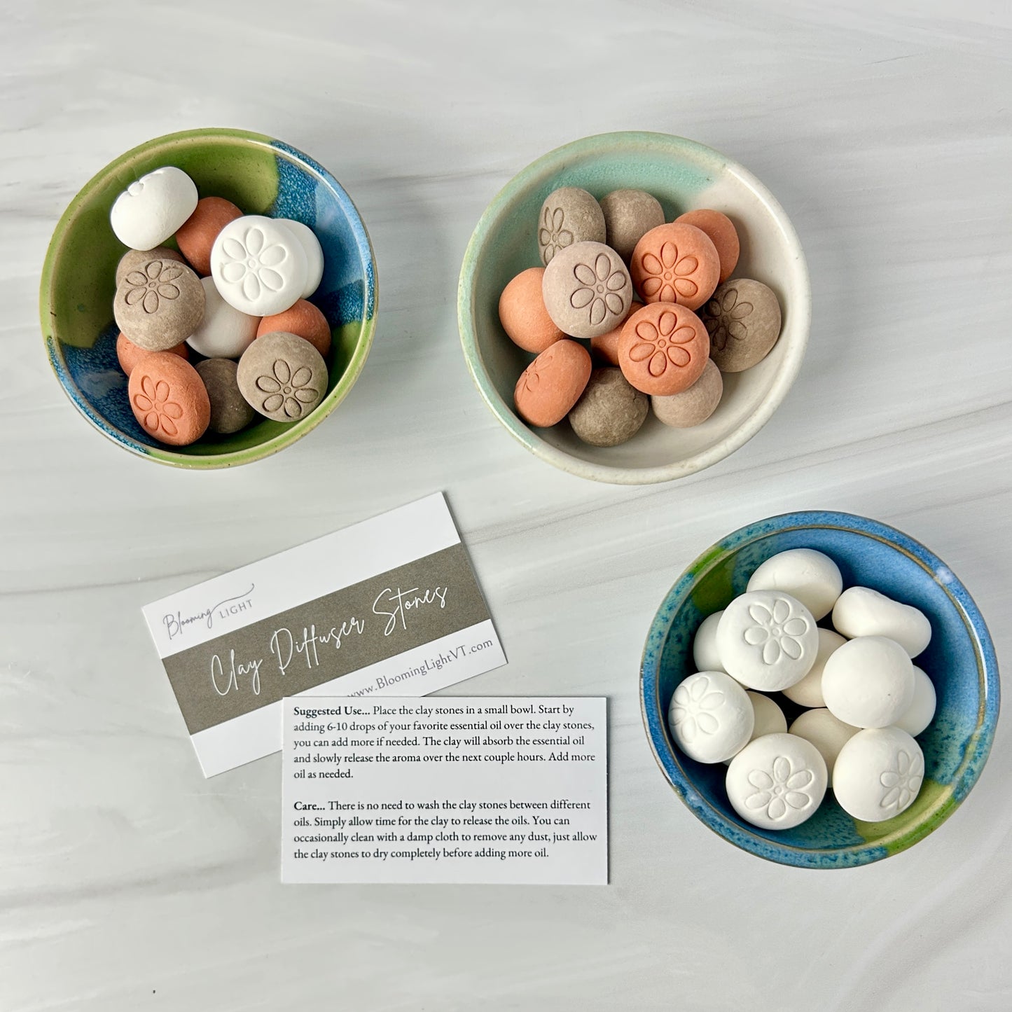 White Clay Essential Oil Diffuser Stones