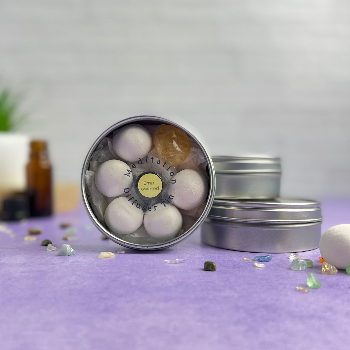 Crystal Essential Oil Diffuser Tin