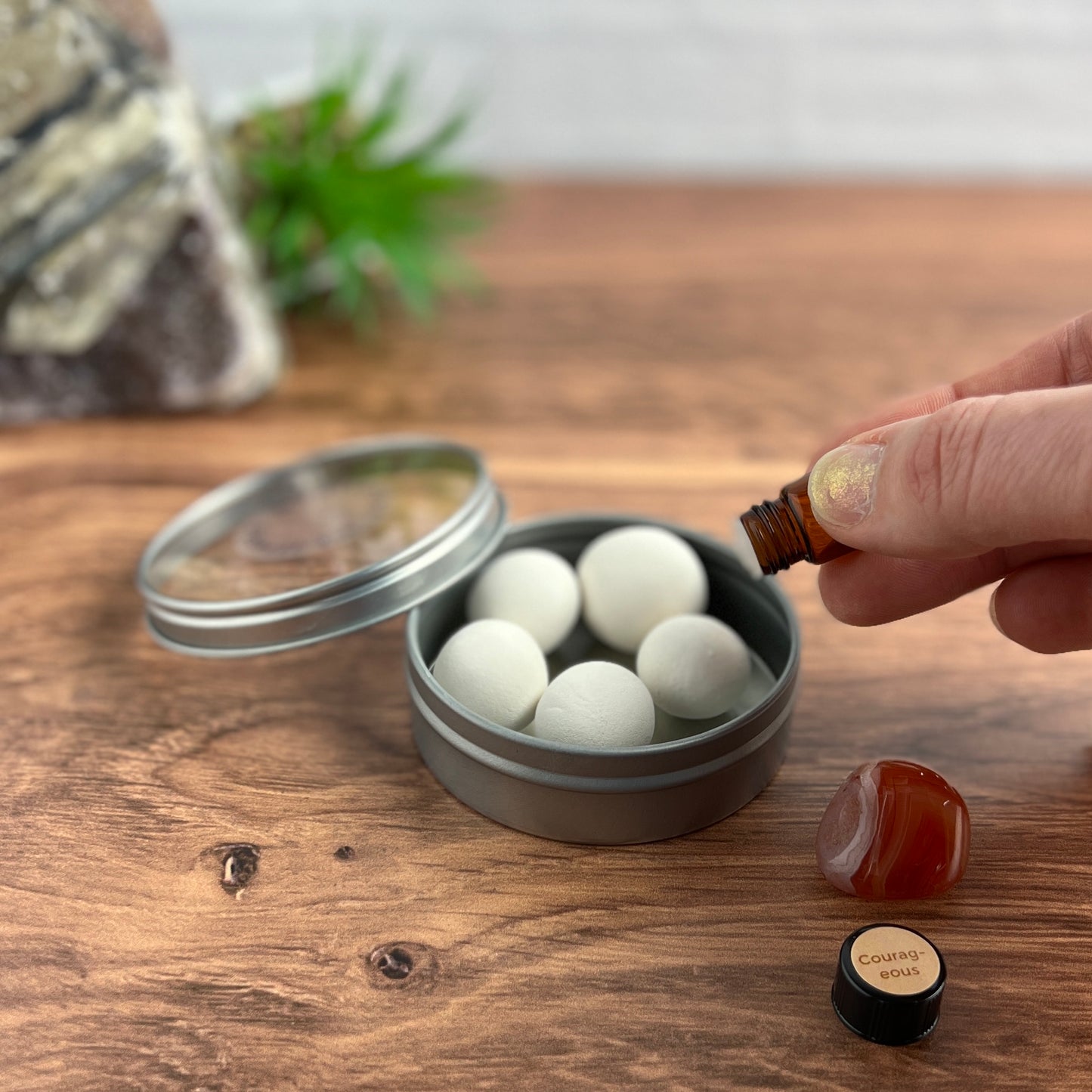 Crystal Essential Oil Diffuser Tin