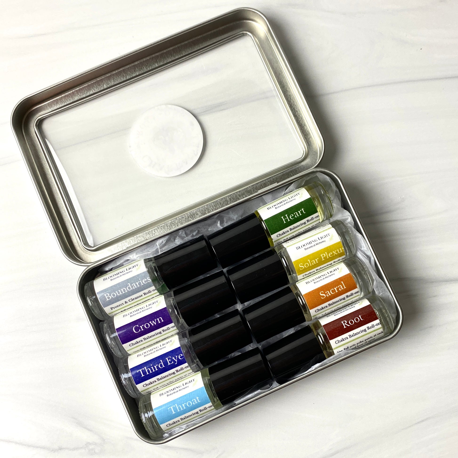 chakra roll on kit open