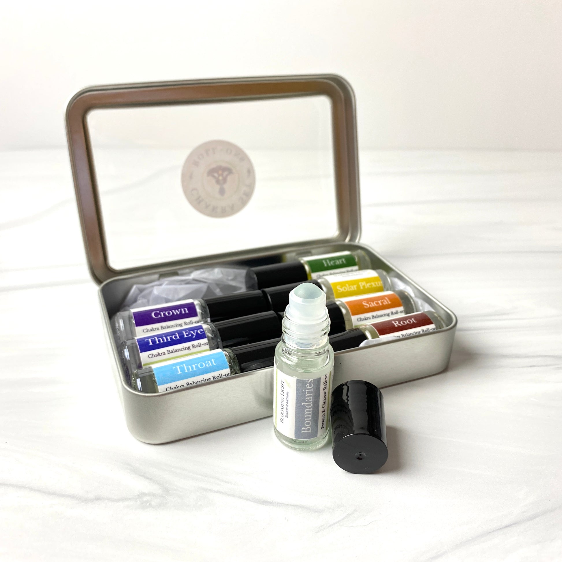 chakra roll on kit with open roll on