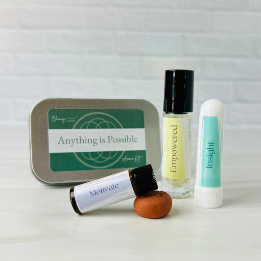 Empowered roll-on, Insight essential oil inhaler, motivate essential oil blend with terra-cotta diffuser stone
