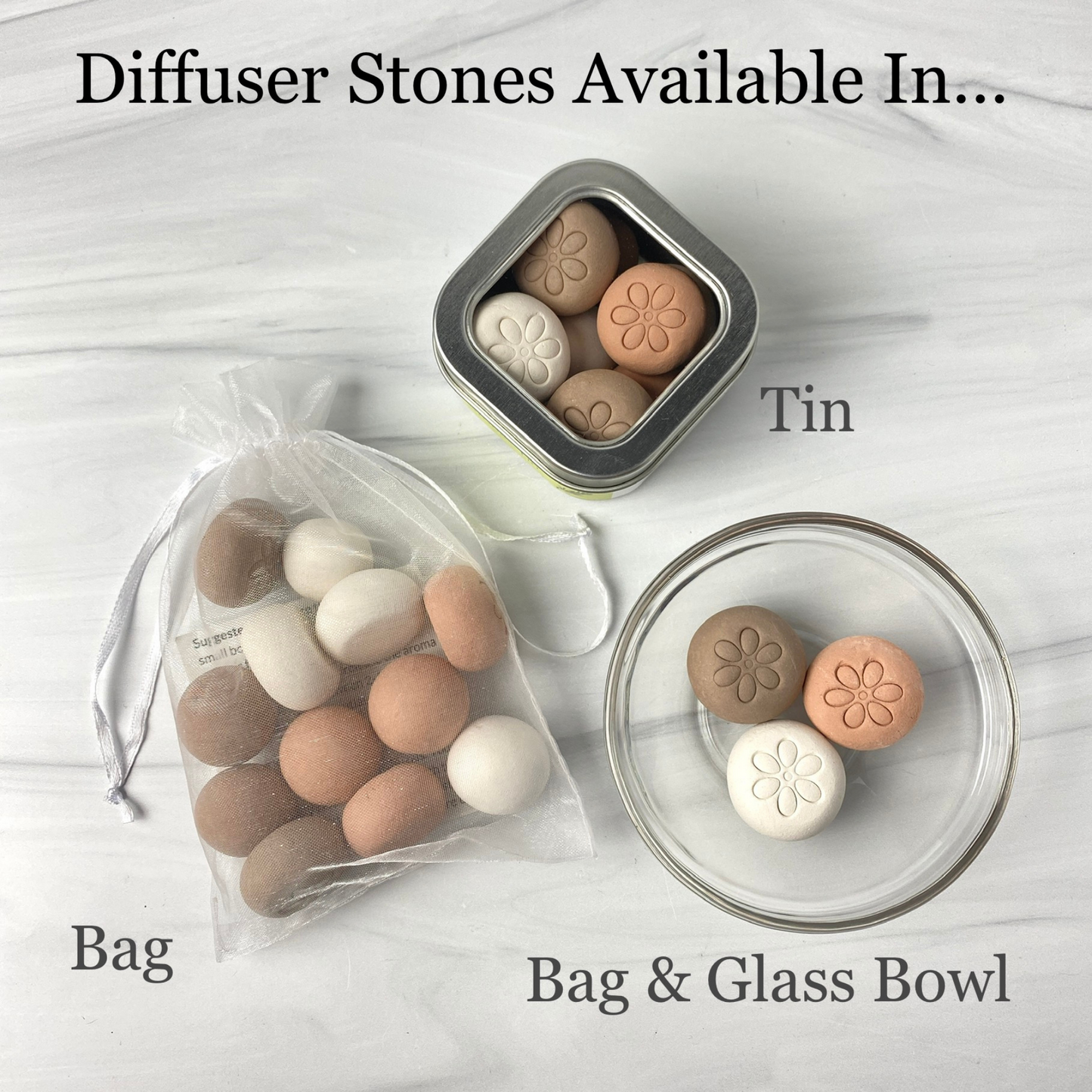 Brown & White Clay Essential Oil Diffuser Stones